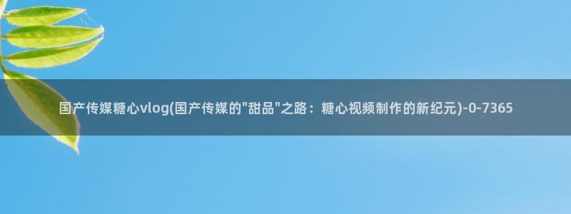 糖心vlog什么意思